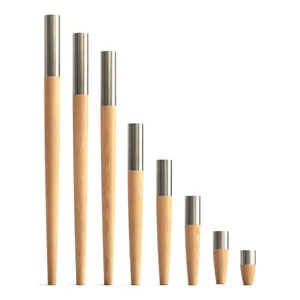 Crafted from hardwood, these furniture feet with metal tips exude a minimalist modern style. Their s..
